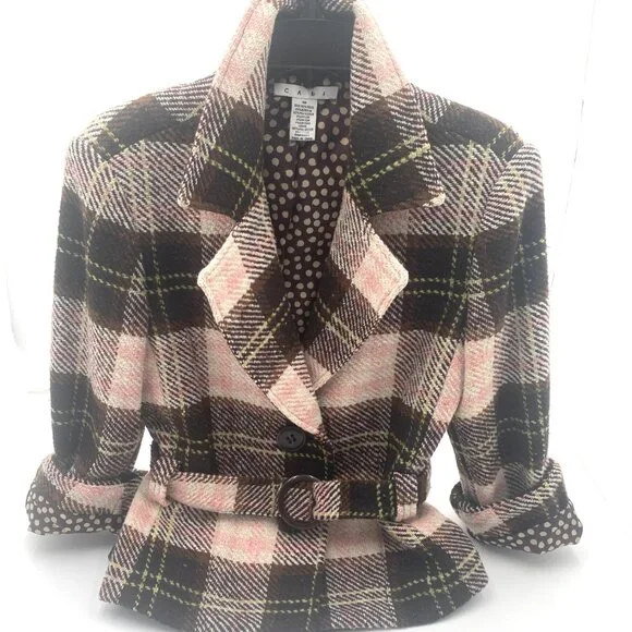 CAbi Pink and Brown Plaid Blazer - Picture 3 of 8